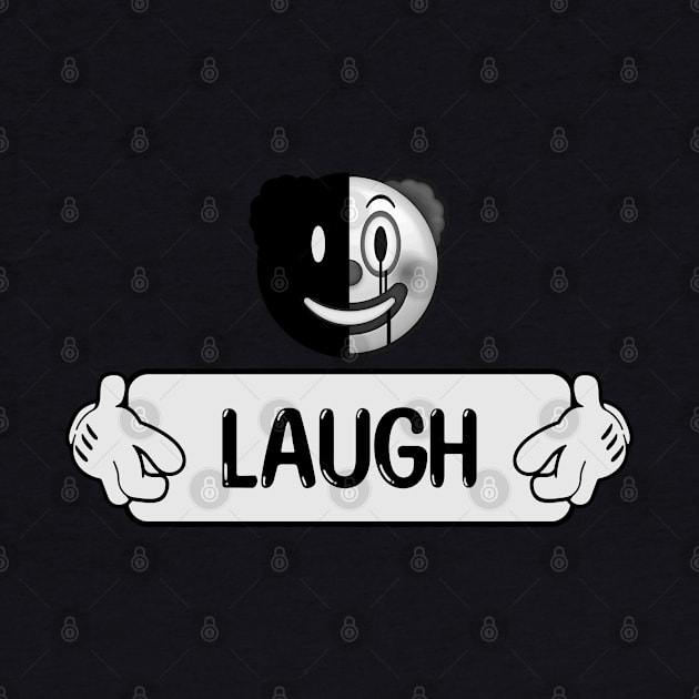 Creepy clown emoji - LAUGH - Black - Clown World Series - 1B by FOGSJ